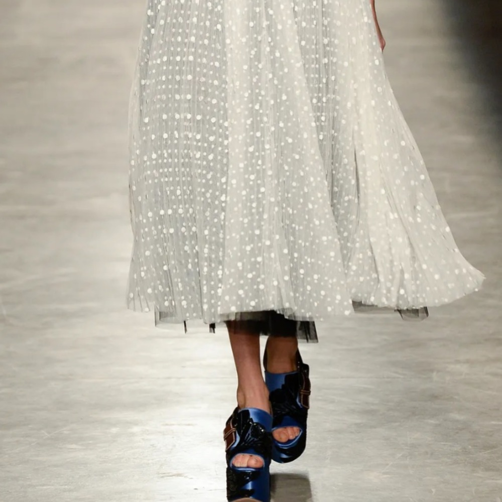 Rochas sky high platform suede and leather sandal